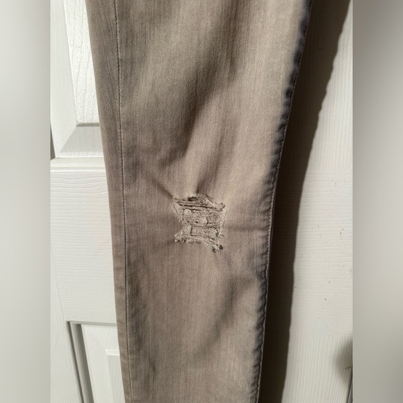 MOTHER The Looker Crop 24 Warm Taupe Beige Skinny Stretch Light Destroy MADE USA - Picture 2 of 15